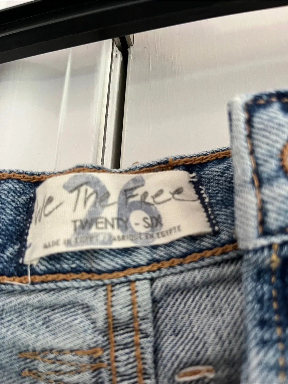 We The Free Distressed Light Blue Denim Jean Shorts